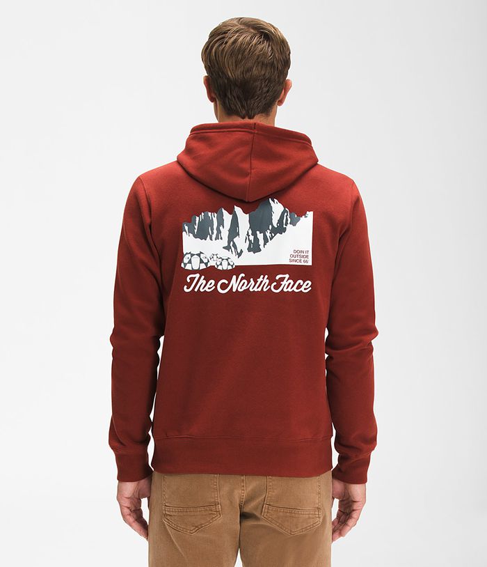 Sudadera Con Capucha The North Face Hombre Mountain Scene Pullover - Colombia FAXCZD280 - Rojas Oscuro